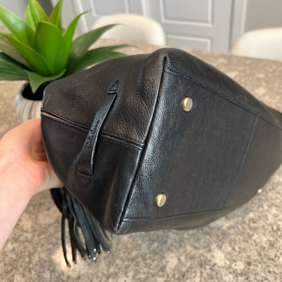 COLE HAAN Gorgeous Leather Black Bag with Tassle - Picture 11 of 13